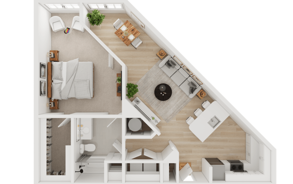A3-ALT - 1 bedroom floor plan layout with 1 bathroom and 895 square feet A3-ALT - 1 bedroom floor plan layout with 1 bathroom and 895 square feet