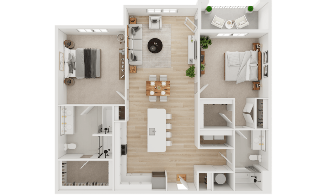 B11 - 2 bedroom floor plan layout with 2 bathrooms and 1246 square feet B11 - 2 bedroom floor plan layout with 2 bathrooms and 1246 square feet