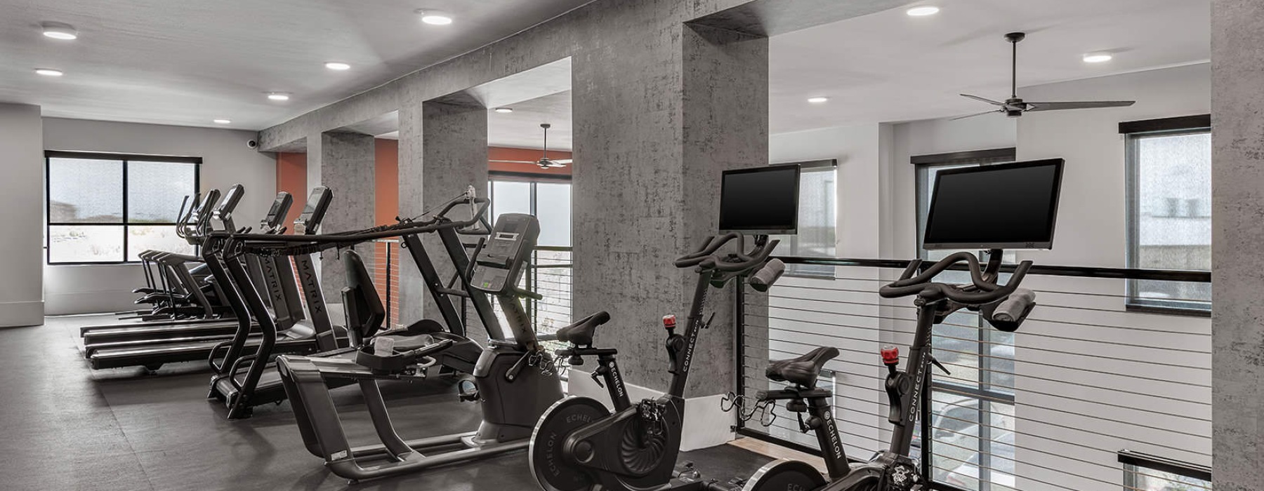 cardio equipment on second floor gym