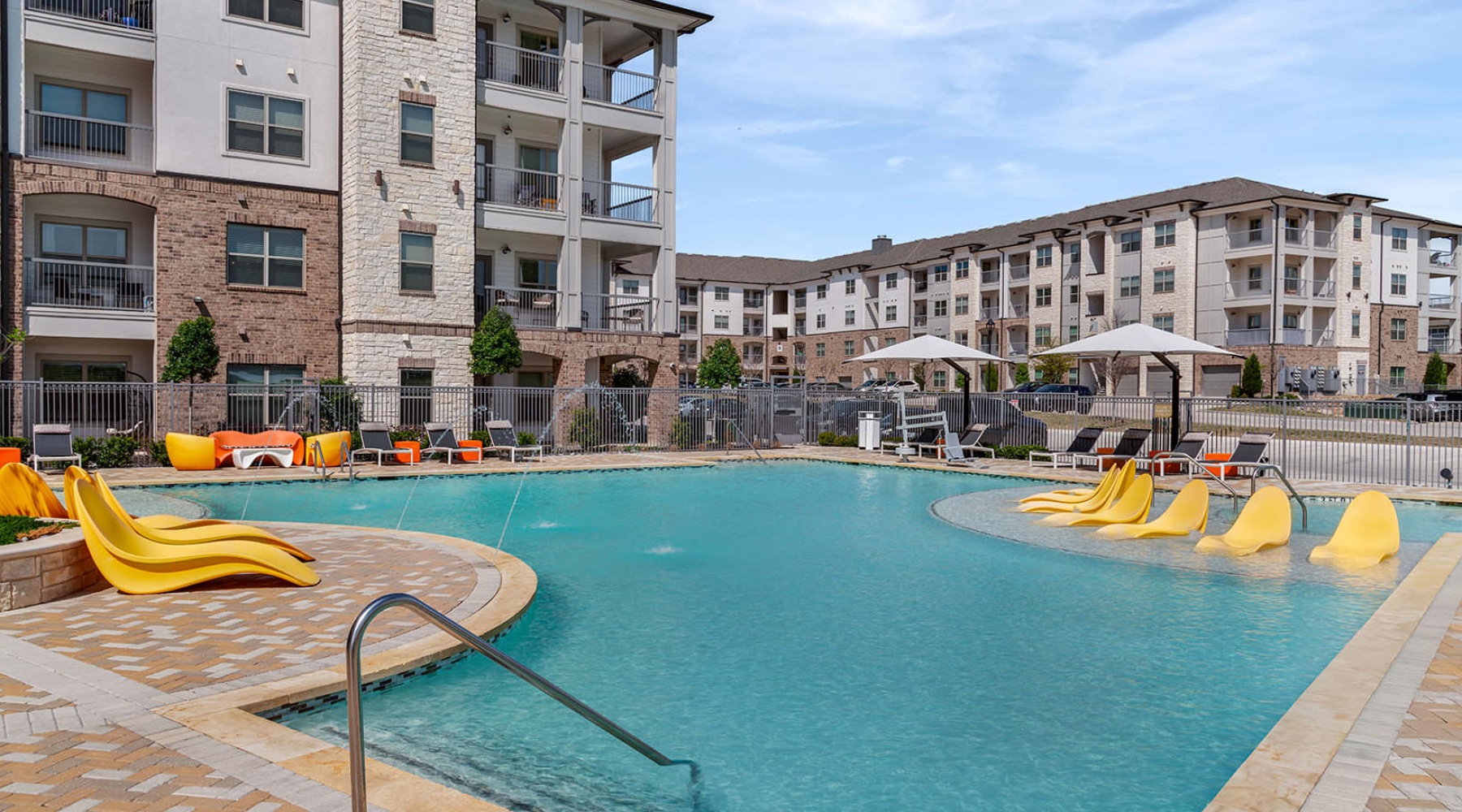 in-pool loungers on tanning shelf