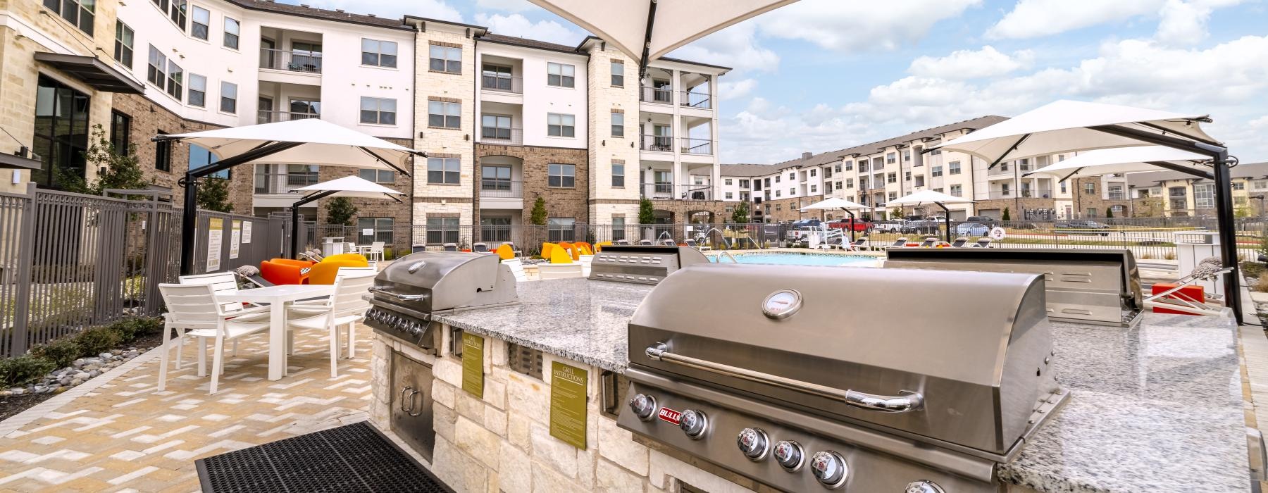 a grill on a patio